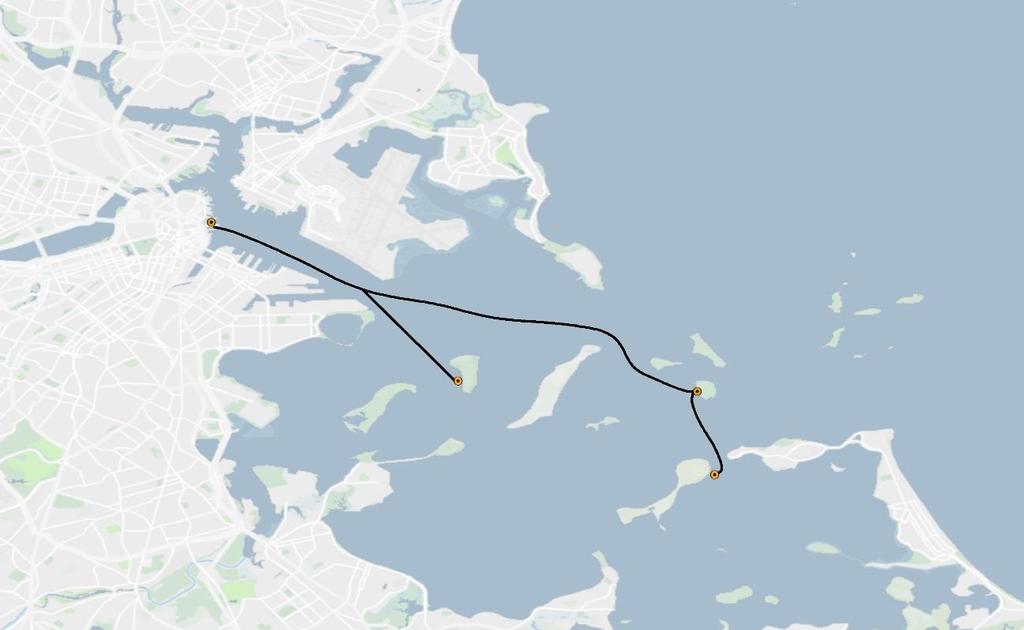Harbor s Routes Service from Boston, Hingham, and Hull to Georges, Spectacle, Peddocks, Lovells, Grape, and Bumpkin s Service to the Boston Harbor s from Long Wharf in Boston, Hewitt s Cove in
