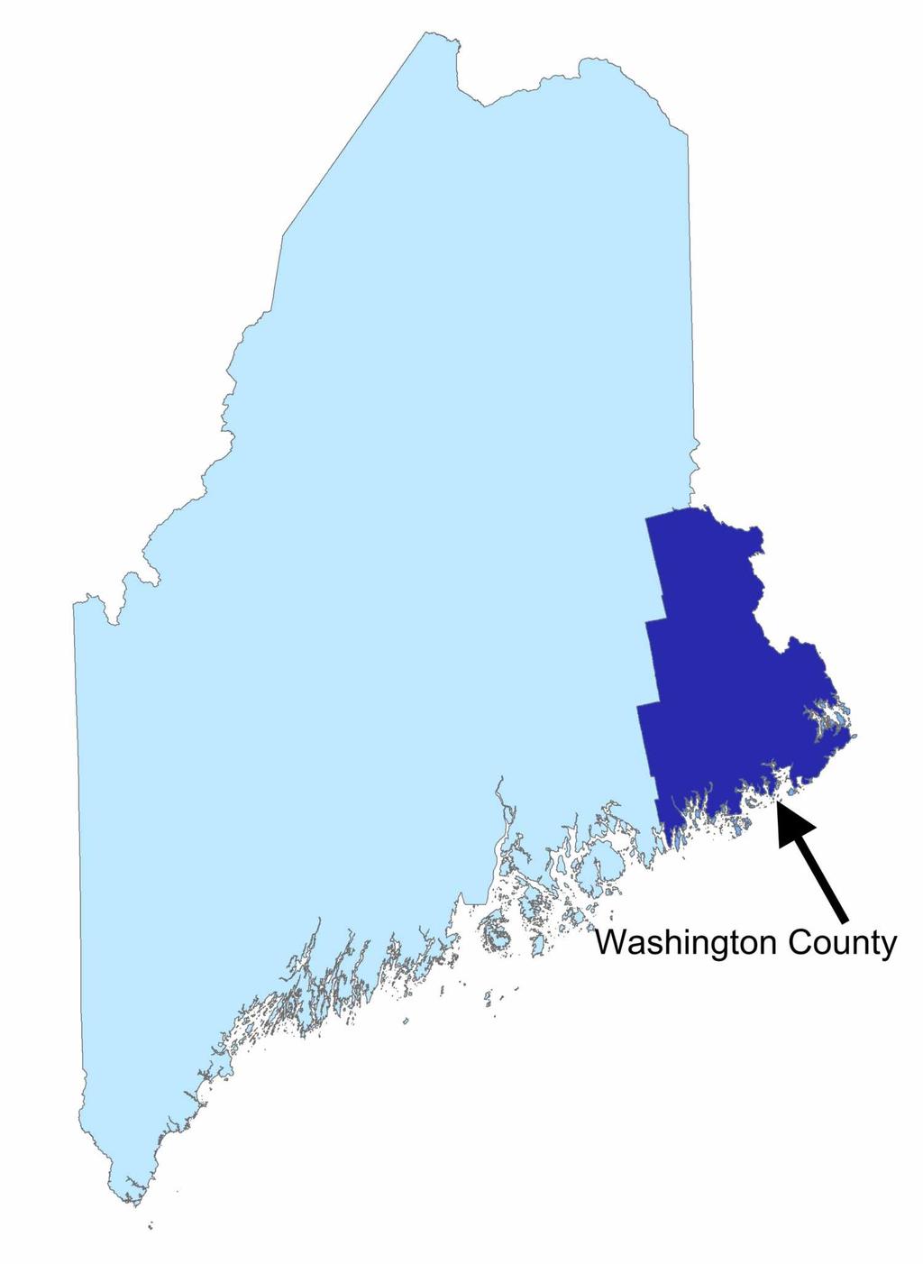 Figure 1. Location of Washington County in the State of Maine.