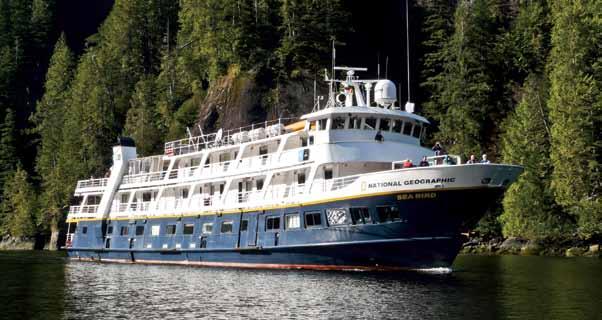 National Geographic Sea Bird and Sea Lion Capacity: 62 guests in 31 outside cabins. Registry: United States. Overall length: 152 feet.