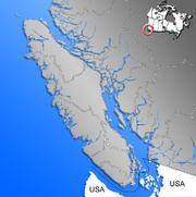 British Columbia is the western most province in Canada, nearly all of it lies