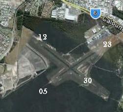 Caloundra Airport also has two runways, a north/east to south/west (05/23) and a
