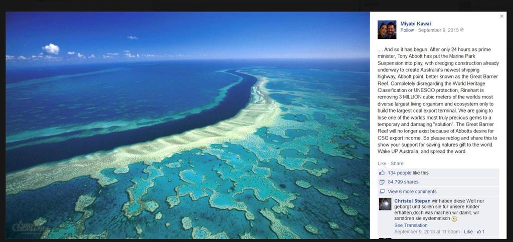 Naturally occurring Hardy Reef in the Whitsunday Group.