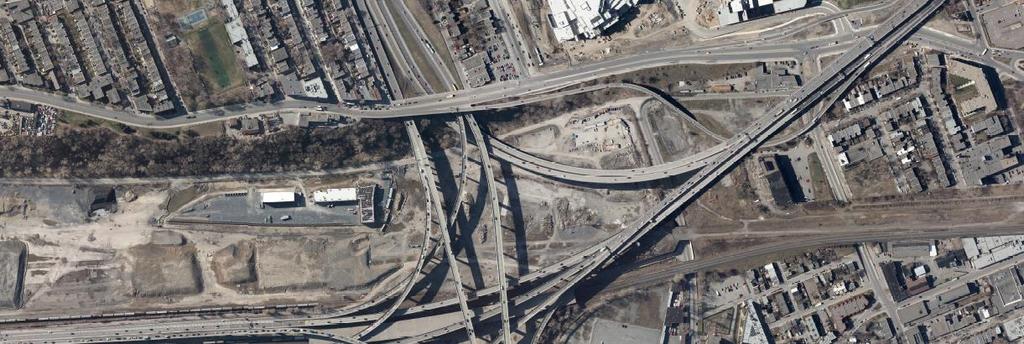 11 Center Sector: Area Affected Construction of highway structures over Saint-Rémi St.