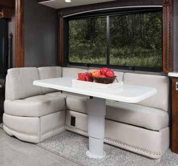 The select model facing dinette is convertible for