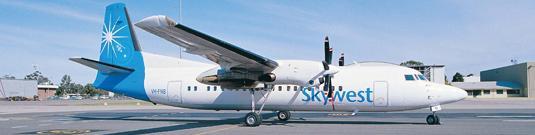 Figure 5: Skywest Airlines Australia Fokker F50 Twin-Turboprop with Pratt and Whitney PW125B turboprop engines and Dowty Rotol Six-blade propellers [37]. 2.