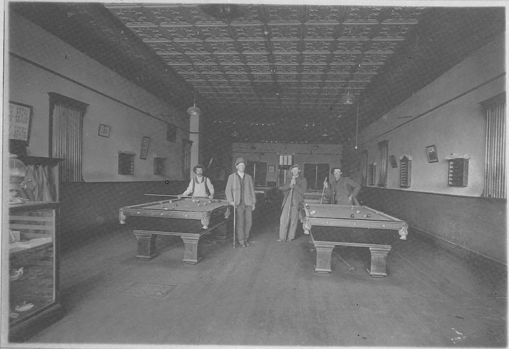 11. McLear Pool Hall Interior Mural 51st Street & 50th Avenue Back Alley The McLear Pool Hall was located in the McLear Block along Barnett Avenue.