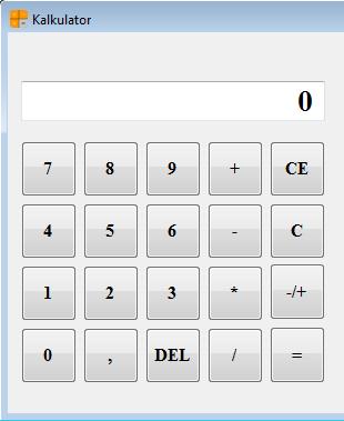 Slika 3.3 Prvi dio kalkulatora Na slici 3.3 vidljivo je da se ime forme preimenovalo u Kalkulator te je stavljena ikona koja je preuzeta sa stranice http://www.iconarchive.