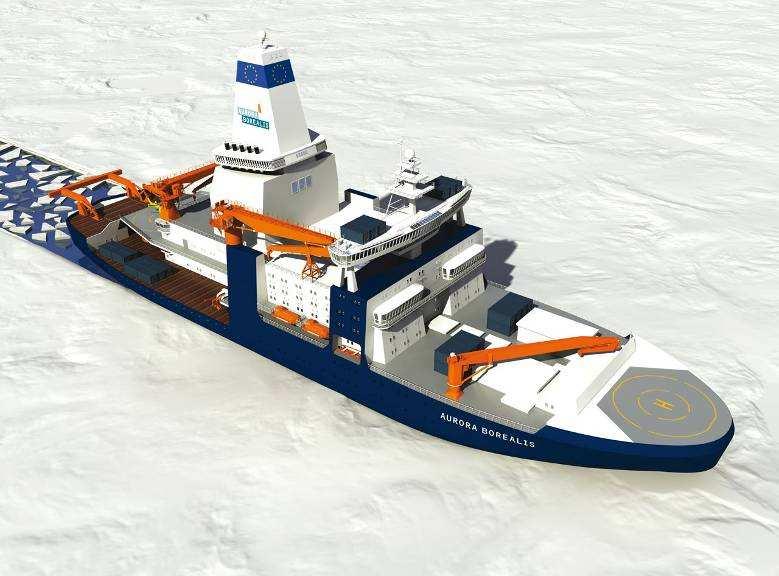 Design example AURORA BOREALIS Ship type: Multi-purpose research vessel, dynamicallypositioned (in drifting ice)