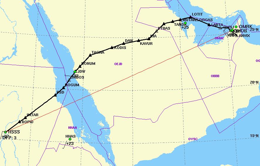 The Khartoum Curve the best available Routing between