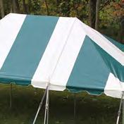 The tent top of a Classic Series Pole Tent is supported by center poles in the middle of the tent top, which