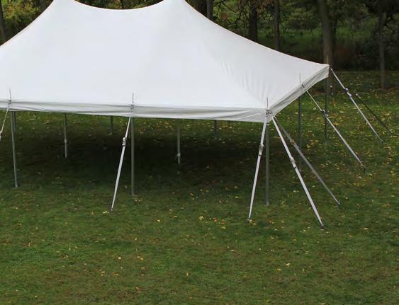 locations Tent top center pole ring assemblies are sewn and bolted in place for added support