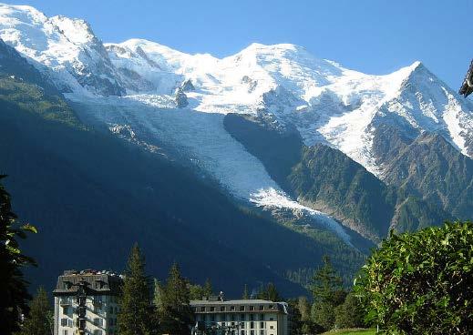 You are hosted two nights by Chamonix and the Mont Blanc.