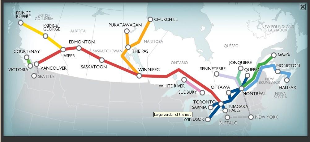 VIA RAIL CANADA (INTER-CITY) From the mid 1800 s - Passenger rail transport offered by Canadian Pacific Railway and