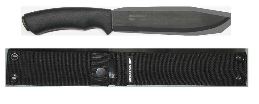 Morakniv Bushcraft Forest With a discrete forest green grip and a polymer sheath of the same color, this model