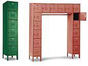 16 Complete Lockers S Penco Vanguard Lockers QUICK SHIP Standard with Recess handle 6 legs Louvered Knock down or assembled at factory 2 colors to choose from 028 gray or 073 champagne Multi point