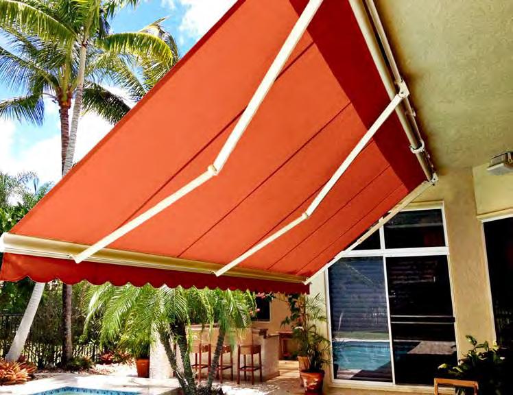 A large Retractable Awning adjusted to a