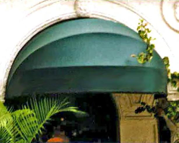 Dome or Bull Nose awnings are often