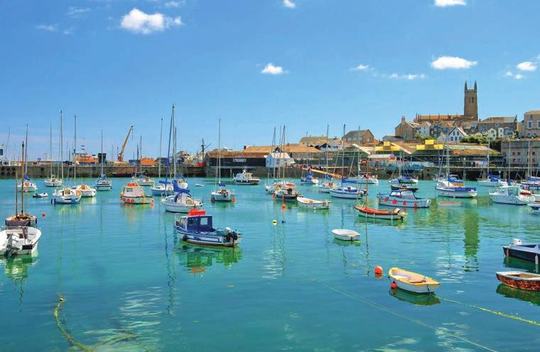 LOCATION Penzance is the principal town in South West Cornwall and is located approximately 25 miles from the County Capital of Truro, 75 miles west of Plymouth and 120 miles west of Exeter.