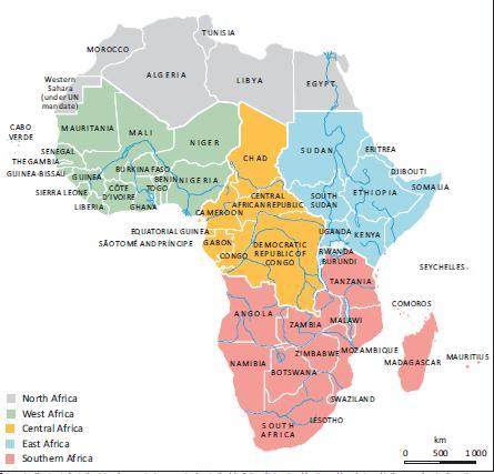 1.1 bn people (in 2012) make Africa the second most populated continent after Asia.