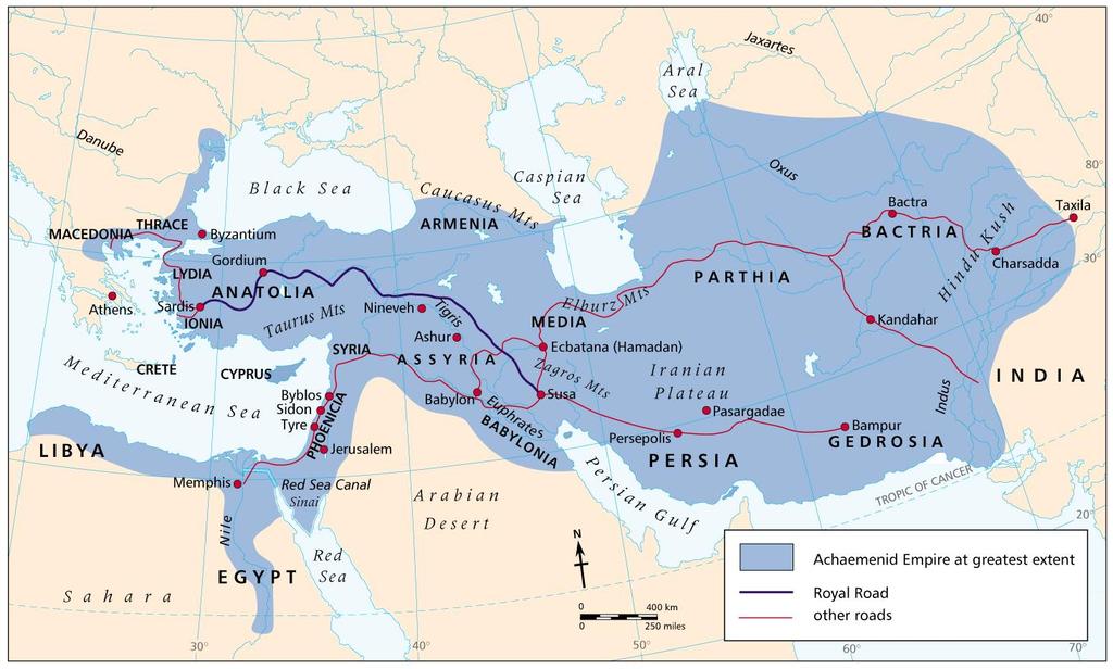 Achaemenid Persia. The Medes and the Persians were united under Cyrus the Great in 550 b.c.e. to form the Achaemenid or Persian Empire.