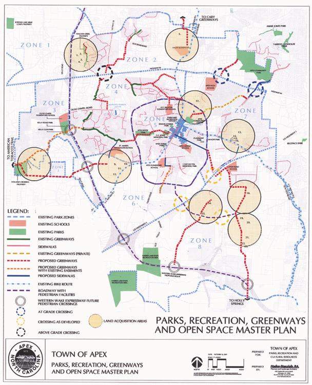 Apex Apex's inventory of protected open space consists primarily of active recreation parkland, with is largest park, the 158-acre Apex Community Park, holding the majority of the passive recreation