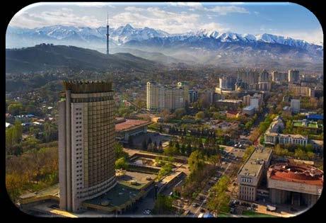 Almaty literally means city of apple trees, and, because of its relatively mild climate, it has a wide range of apple trees. Population of more than 1.7 million residents.