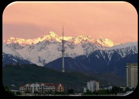 Kok-Tobe The hill the mast stands on is the highest point of the city of Almaty at 1100 metres and the mast itself is 350