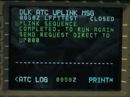 - When a clearance is received on the CMU/ATSU, the aircrew selects the appropriate response (or leaves the response timer to expire).