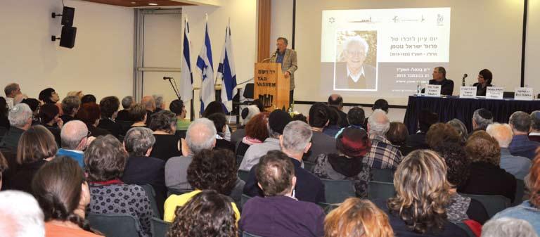 Survivor, Ghetto Fighter, Historian of the Jewish People Israel Gutman (1923 2013) Prof. Yehudah Bauer addresses the audience at a memorial symposium for Prof.