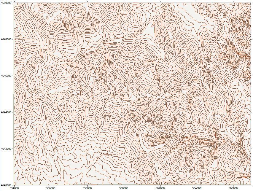 Topografska karta koja sadrži linije kojima je opisana visina terena može se dobiti iz skeniranih papirnatih karti, direktno u digitalnom obliku iz Katastra ili sličnih ustanova ili se može