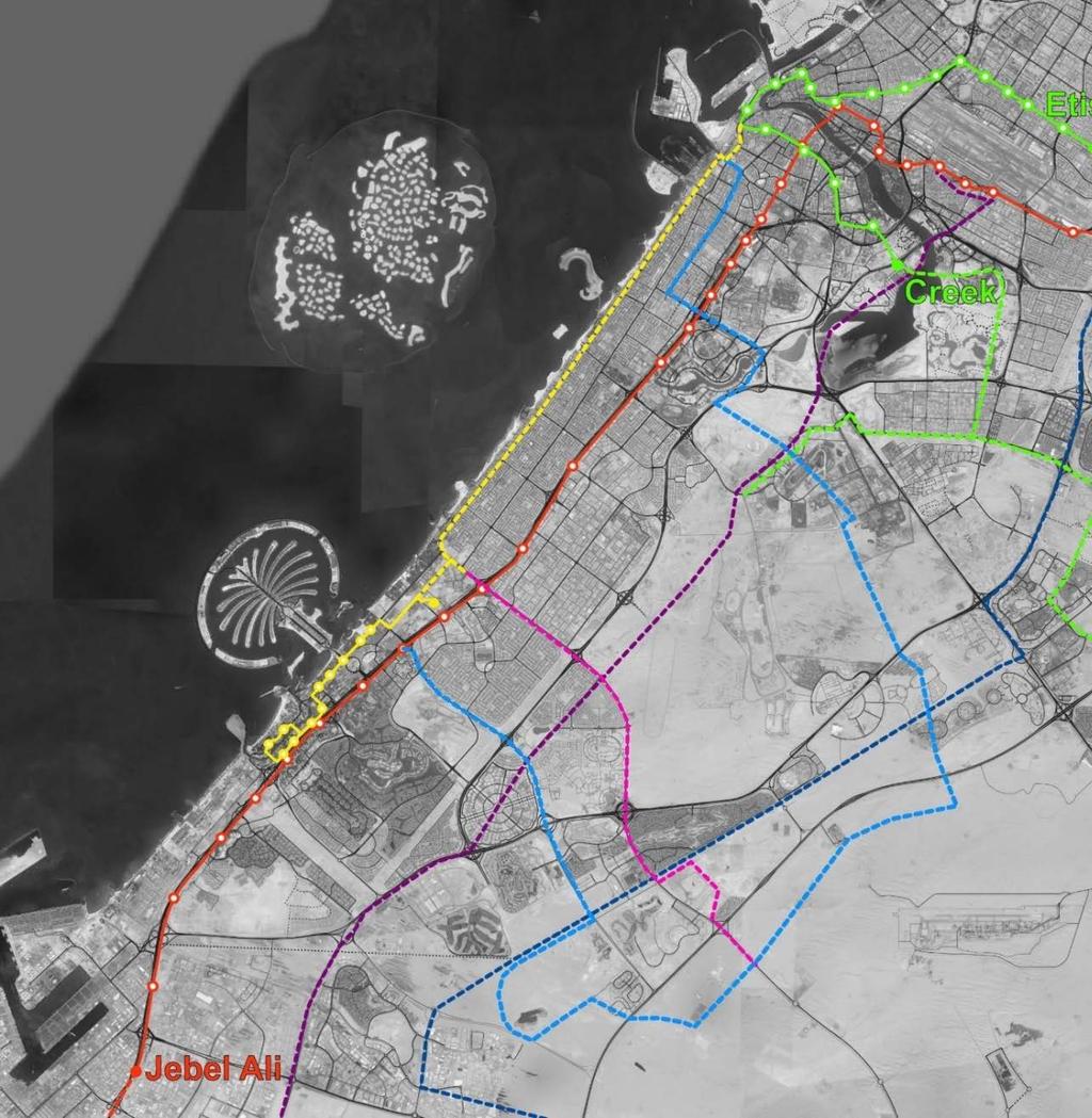 Dubai Future Planned Public Transport System (2030) 8 METRO EXTENSION PLANNED 24 km and 12 stations in 2020 91 km and 58 stations in 2025 221 km and 69 stations in 2030 DUBAI INTERNATIONAL AIRPORT