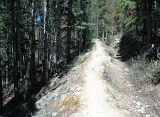 This trail would connect the Pioneer Trail on the ski area to the junction of Four O Clock summer trail above the Freeride Park. from the Baker s Tank area, on the flanks of Baldy, to Town.