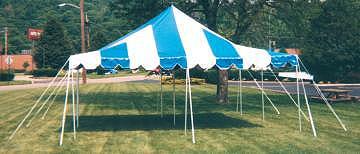 Categories of Pole Tents Conventional Pole Tents High Peak Tension Tents Sailcloth Tents 20x20 Conventional Pole Conventional Pole Tents 10x10 thru 100x200 Basic pole tents.
