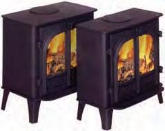 1 7 4 Slimline The Stockton 8 Slimline is 3 (75mm) less in depth. Stockton 8 Inset Convector with at top, shown here in burning logs. Pembroke surround also by Stovax.