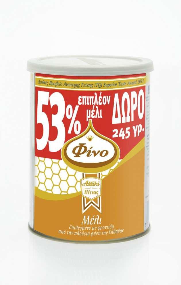 SWEET OFFER FROM FINO FOREST HONEY The popular FINO Greek forest honey, with the unique flavour and distinctive aroma of the Greek forest,s sweetens consumers by offering an additional 245g honey