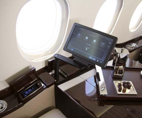 Falcon 2000LXS Cabin equipped with the latest technology.