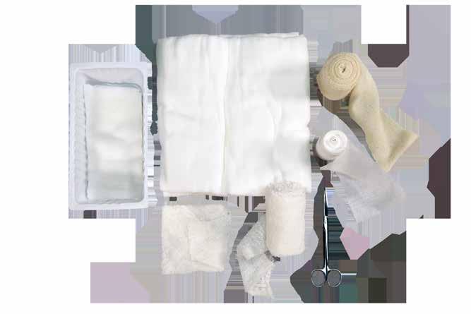 A kit allows the staff to have every product needed for a dressing change in one convenient package, thus reducing time and inventory and increasing efficiency.