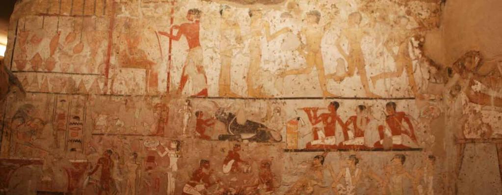 " The tomb dates back to the 5th Dynasty. The layout of the newly discovered tomb begins with a vestibule leading to a corridor, followed by an L-shaped longitudinal hall.