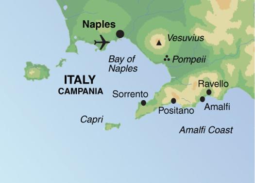Amalfi Coast: Pompeii & Pizza - Trip Notes General Trip info Map Trip Code: EFVI Trip Length: 8 Trip starts in: Bomerano Trip ends in: Bomerano Meals: All breakfasts, 5 dinners and 4 packed lunches