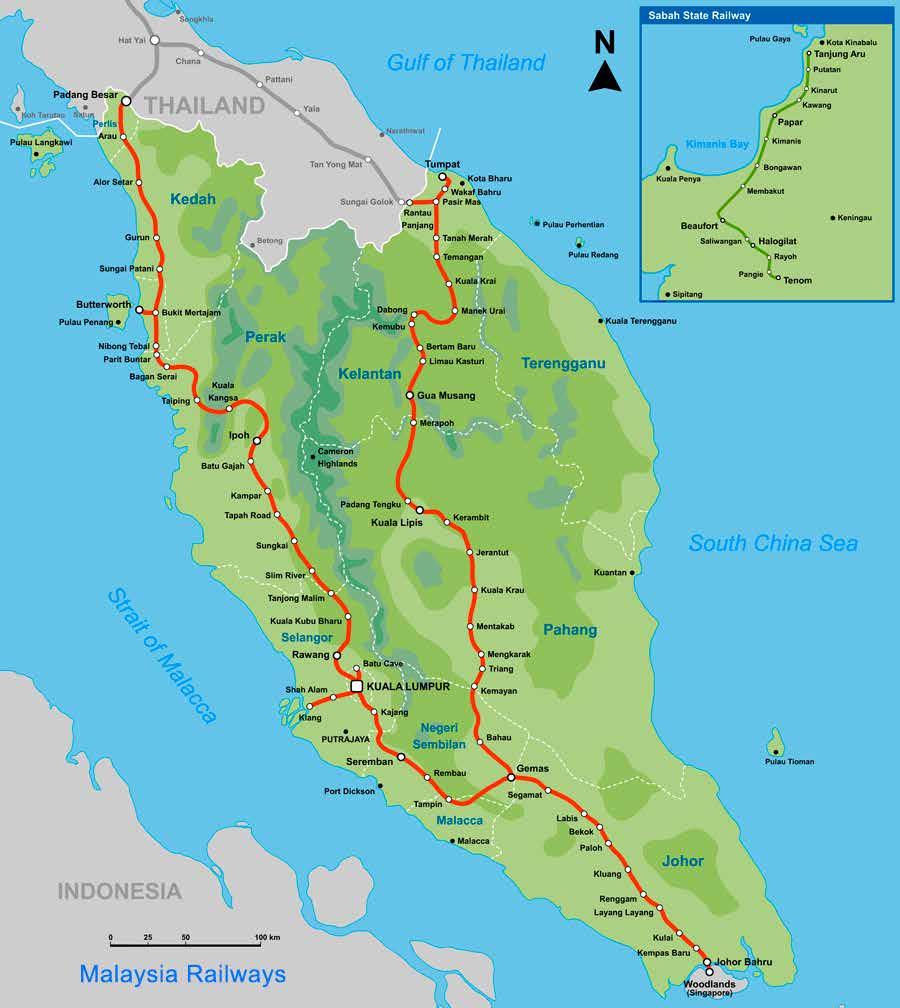 Malaysian Railways Connecting Service 87 Distances Between Principal Stations (Kilometers) PBR BTW IPH KLS GMS JBS PBR 158 328 537 709 905 BTW 158 181 390 563 758 IPH 328 181 209 381 577 KLS 537 390