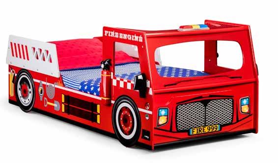 Samson Fire Engine Bed Samson Fire Engine Bed Gloss Red Lacquered Finish 204 x 112