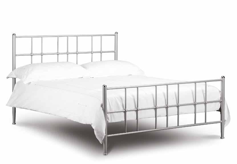 FRNITRE BEDROOM FRNITRE ztec ztec Bed in Bright luminium Finish with Oak Finish Hardwood Legs and Sprung Slatted Base (90 x 190 cm, 120 x 190 cm, 135 x 190