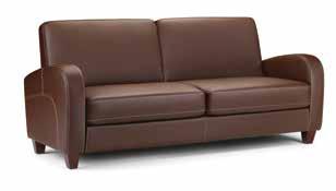Vivo Sofa Bed in Chestnut Faux Leather 166 x 88 x 88 cm H.