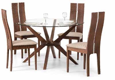 Cayman Dining Cayman Dining Table in Glass and Solid Beech with a Walnut Finish