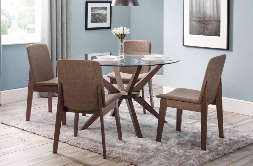 Cayman Dining Chairs in Solid Beech with a Walnut Finish 45 x 54 x 103 cm H