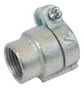 22 AFC Fittings AFC FITTINGS AC/MC CABLE, FLEX Combo Coupling - Rigid to Flex Applications To connect Flexible metal conduit to Rigid or IMC conduit Female hub threads - NPT RoHS Compliant Standard
