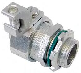 AFC Fittings 25 Malleable Liquidtight Fittings - Uninsulated with Aluminum Grounding Lug For use with Liquidtight Flexible Metallic Conduit, Malleable Iron Tapered threaded male hub - NPT Compact,