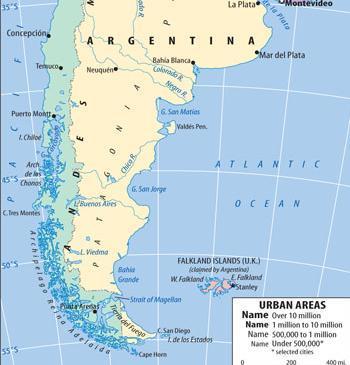 Tierra del Fuego Divided Chile/Arg