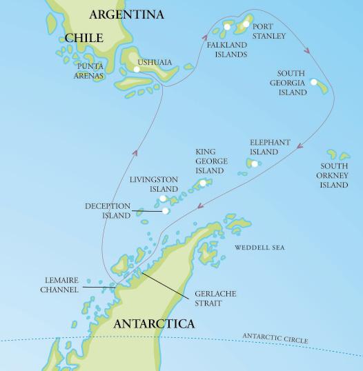 ANTARCTICA: 2018/19 TRIP NOTES Falklands Islands, South Georgia and Antarctica 29 NOV 2018 17 DEC 2018 18 NIGHTS / 19 DAYS STARTS USHUAIA THE CLASSIC VOYAGE OF DISCOVERY VISITING THREE UNIQUE