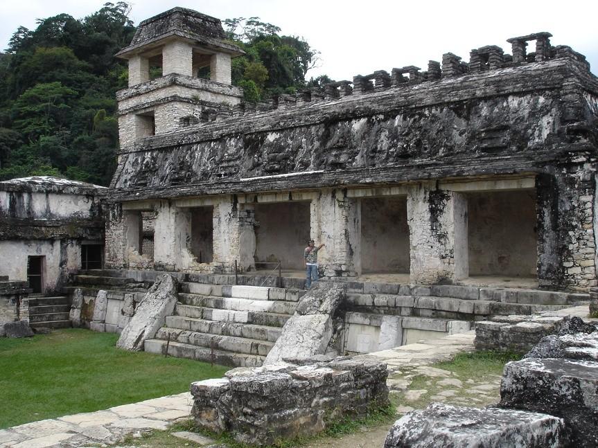 Overlooking the central areas of Palenque,